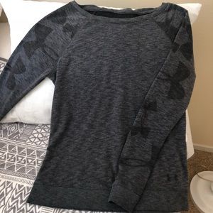 Grey and black under armour sweatshirt